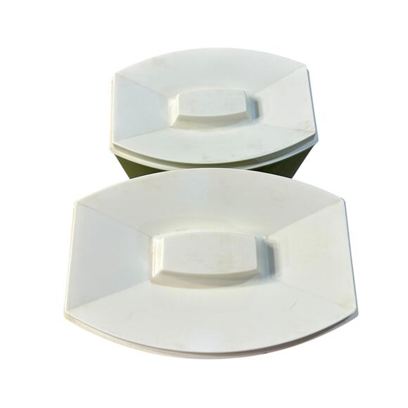 Vintage Mod Avocado Green Canister Set 1970s Retro Floral Kitchen Decor - Picture 5 of 9